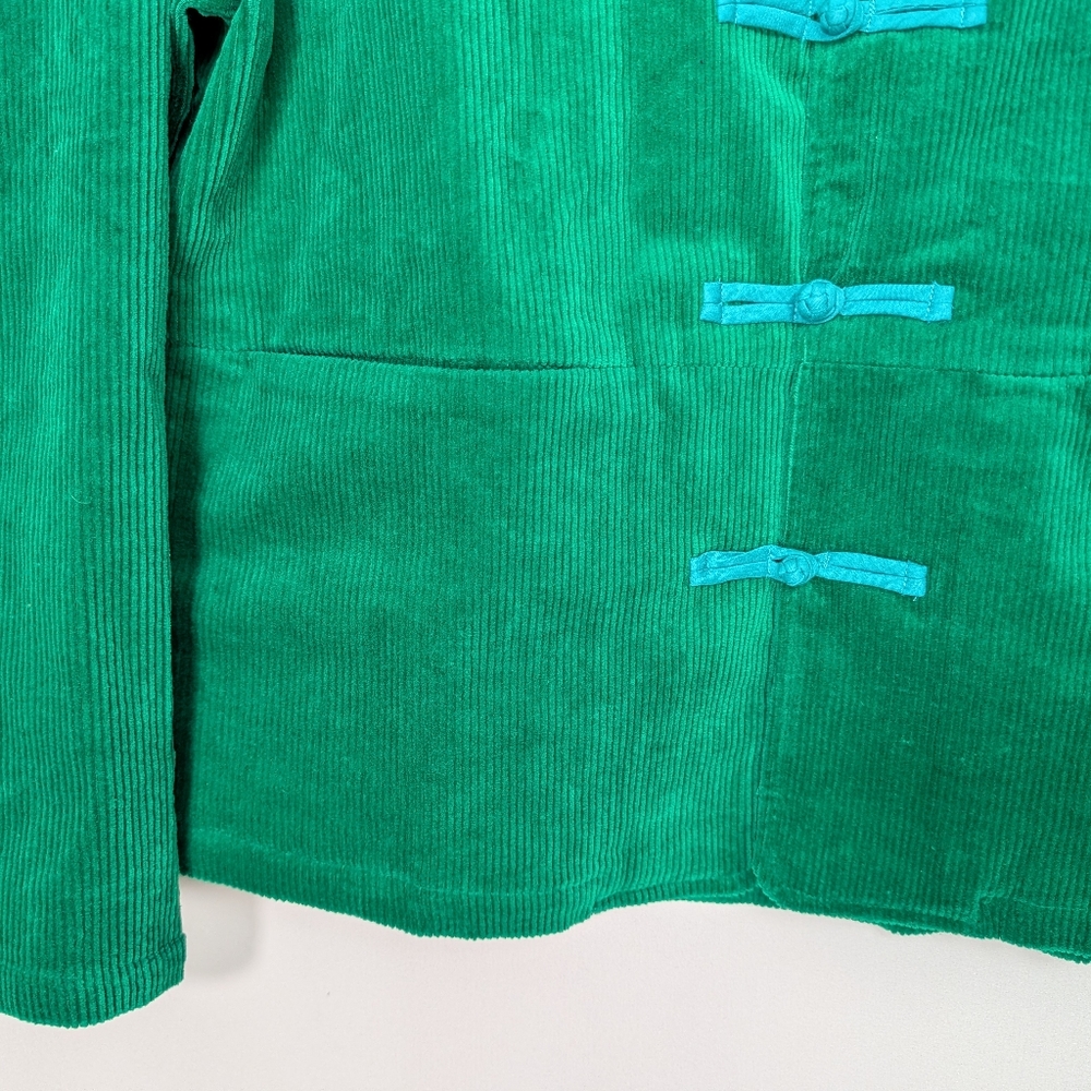 Buykud Asian Inspired Frog Toggle Buttons Corduroy Jacket Coat - Picture 6 of 11